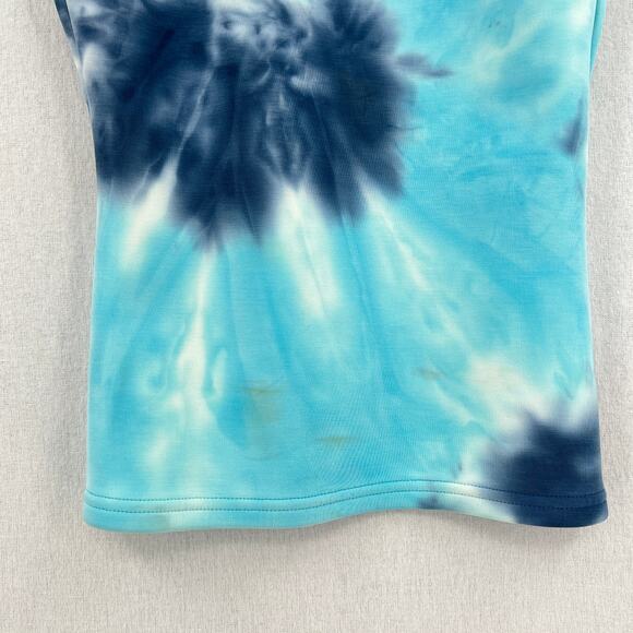 CHASER Workout Tank Top Womens Medium Blue Tie Dye Wave Strappy Tank NEW - Picture 6 of 11